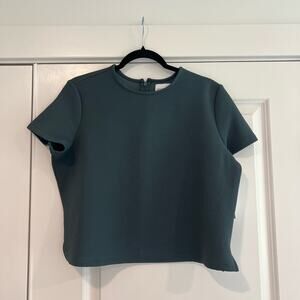 NWT Nordstrom Rack Slate Blue Short‎ Sleeve Blouse Size Medium